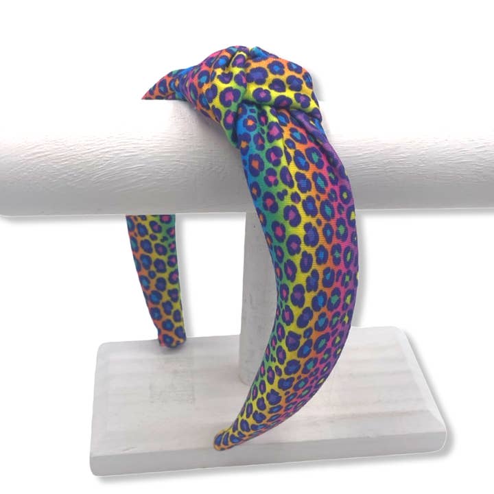 Bandeau rigide léopard Lisa Frank pour la vente par The Happy Headband Co