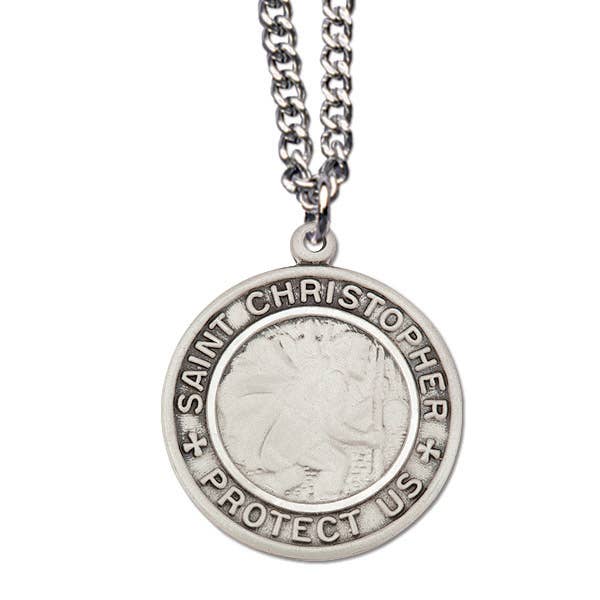 Rund St. Christopher Sterling sølvmedalje for engroshandel hos H.J. SHERMAN COMPANY, INC.
