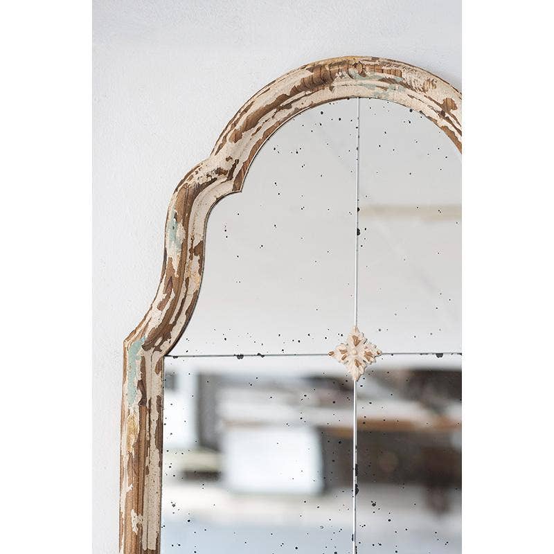 A&B Home Group Inc. - Wholesale Wall Mirror - 21.5x2x47.5" Arched Windowpane Mirror w/ Distressed Finish2