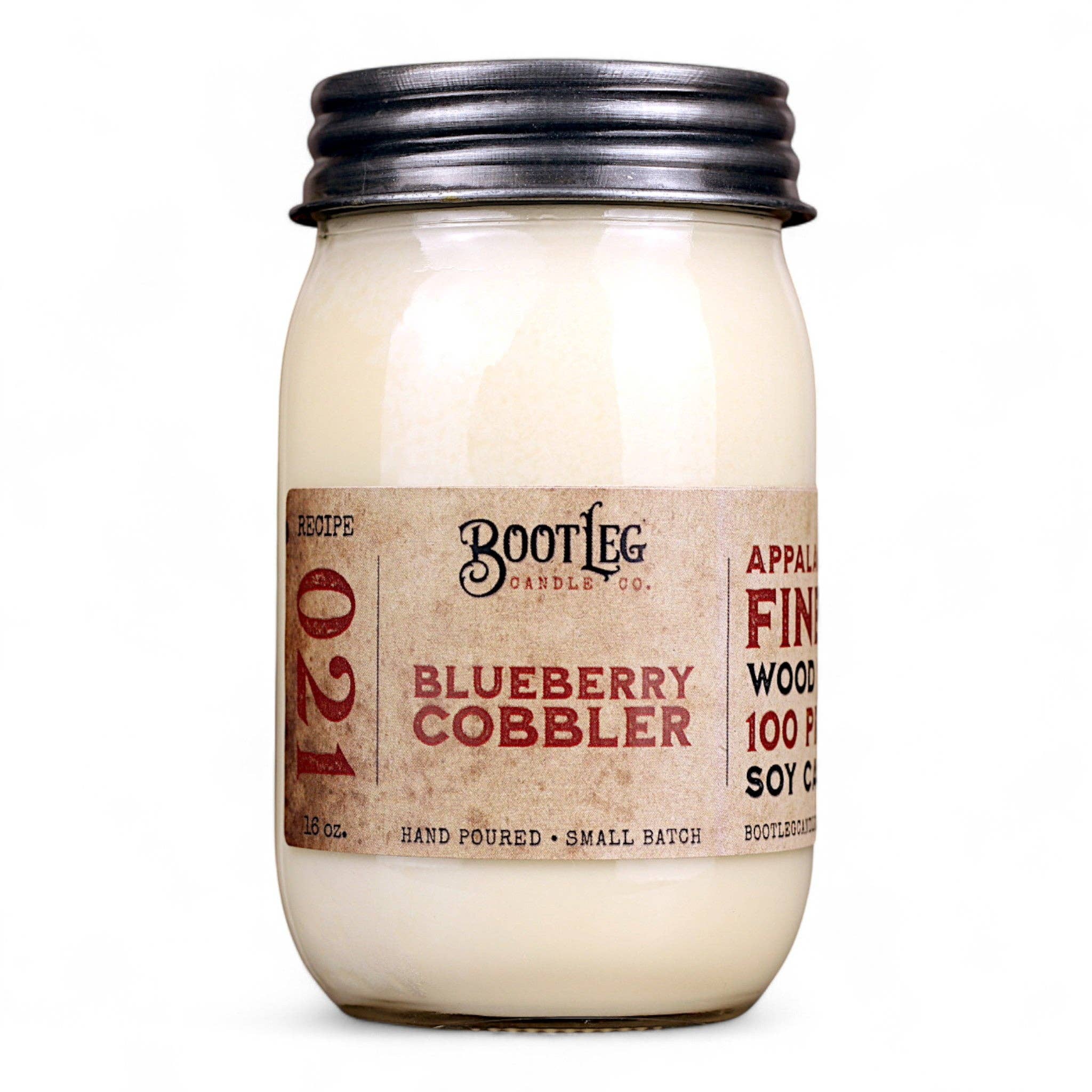 Bootleg Candle Company - Wholesale Jar/Filled Candle - Blueberry Cobbler - 16oz Soy Wax, Wood Wick Candle0