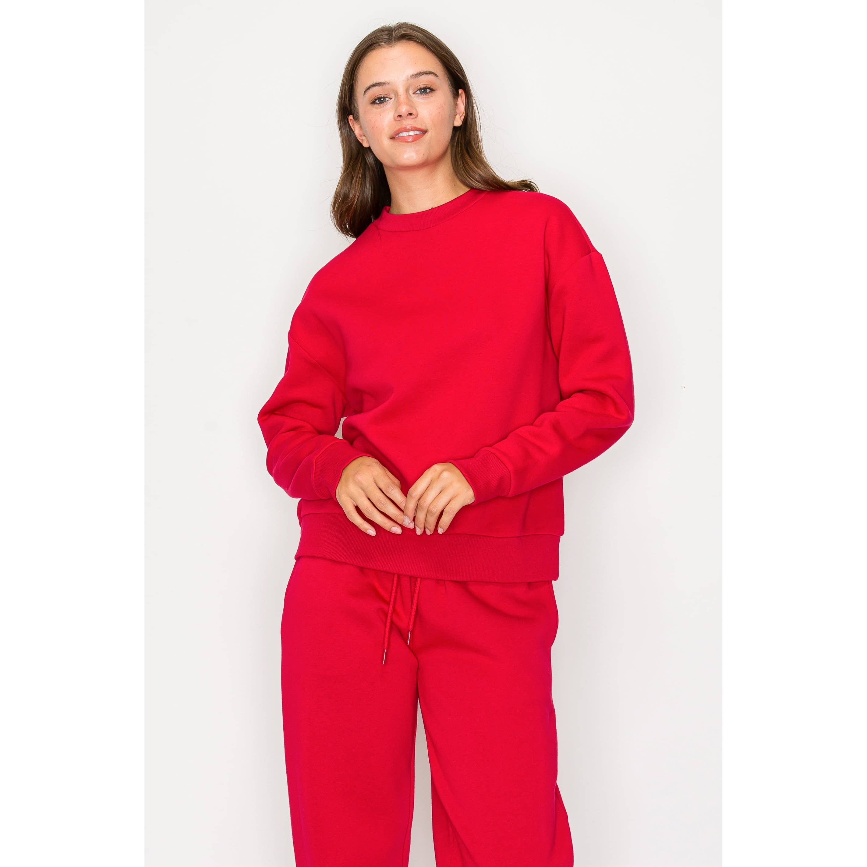 Timeless - Wholesale Sweatshirt - Women's - Oversized Crewneck Fleece Long Sleeve Sweatshirt14