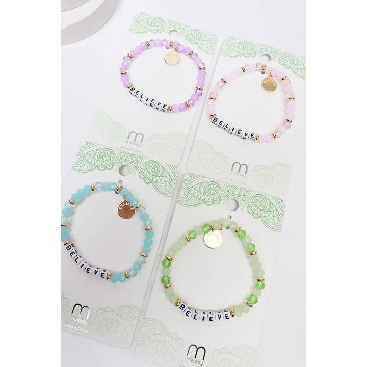 MIX COLOR BELIEVE Beaded Bracelet for wholesale on Faire4