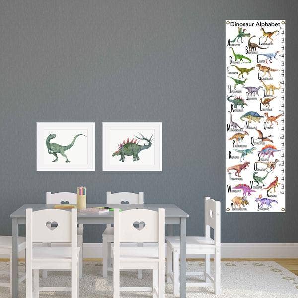 Dera Design - Wholesale Growth Chart - Kids & Baby - Dinosaur Alphabet Canvas Growth Chart2