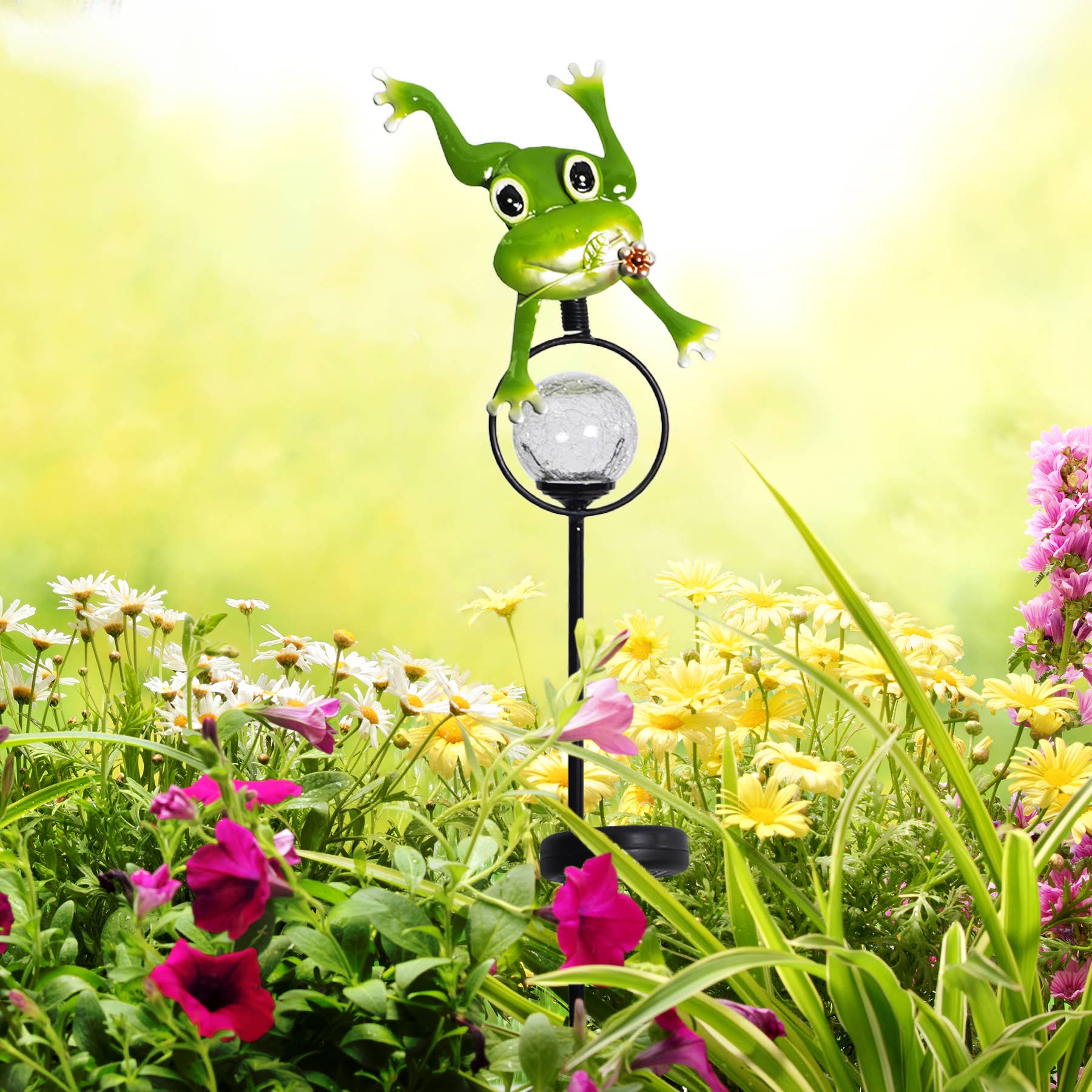 Forever Gifts Inc. - Vendita all'ingrosso Paletti da giardino/prato - Luce solare da giardino a forma di rana8