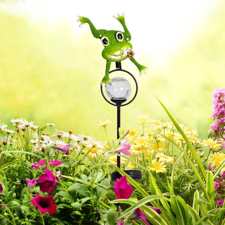 Forever Gifts Inc. - Vendita all'ingrosso Paletti da giardino/prato - Luce solare da giardino a forma di rana8