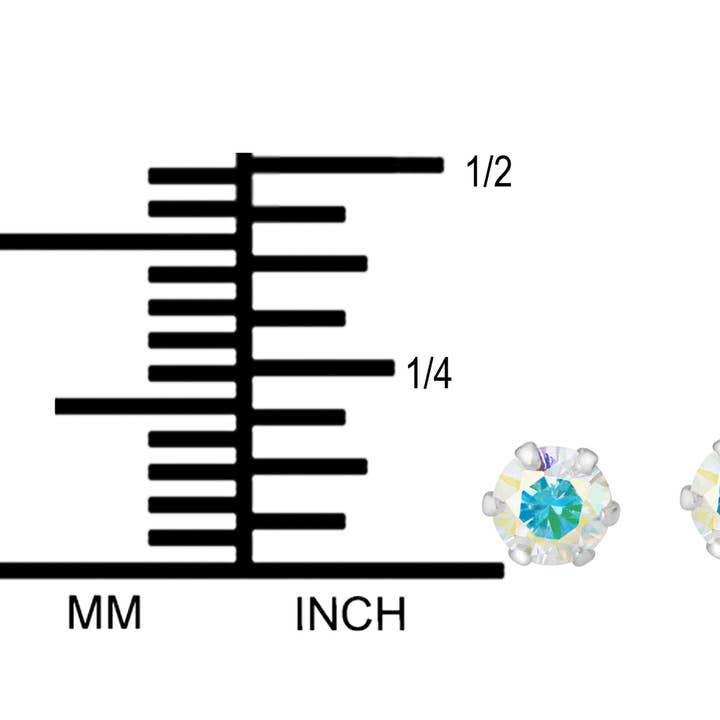 Penny & Piper - Wholesale Stud/Post Earrings - Sterling Silver Aurora Borealis Round Crystal Stud Earrings1