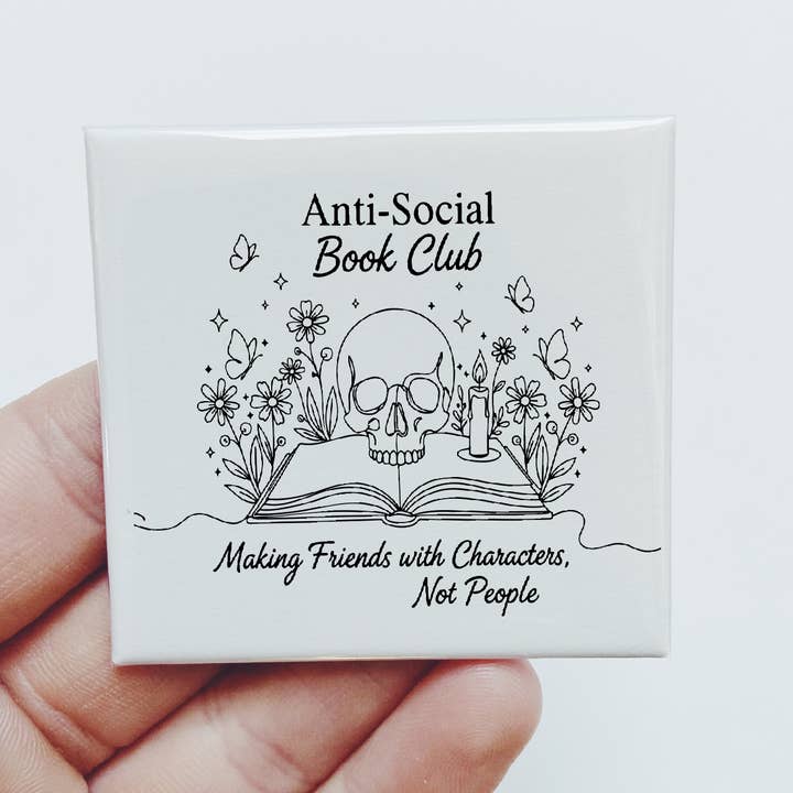 Anti Social Book Club Reading Cute Gift Funny Magnet for wholesale by Sassper Goods