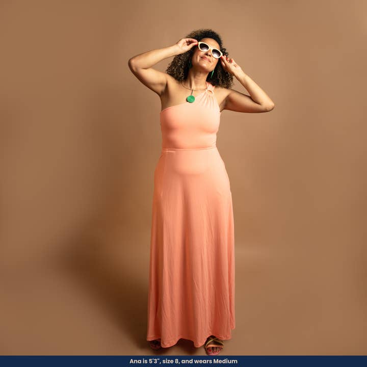 Jessica - One-Shoulder Maxi Jurk voor wholesale door Dress Cozy Loungewear Corporation