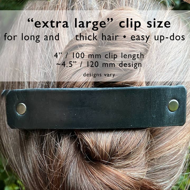 PlatypusMax - Wholesale Barrette - Women's - Green Dragon Scales Leather Hair Barrette