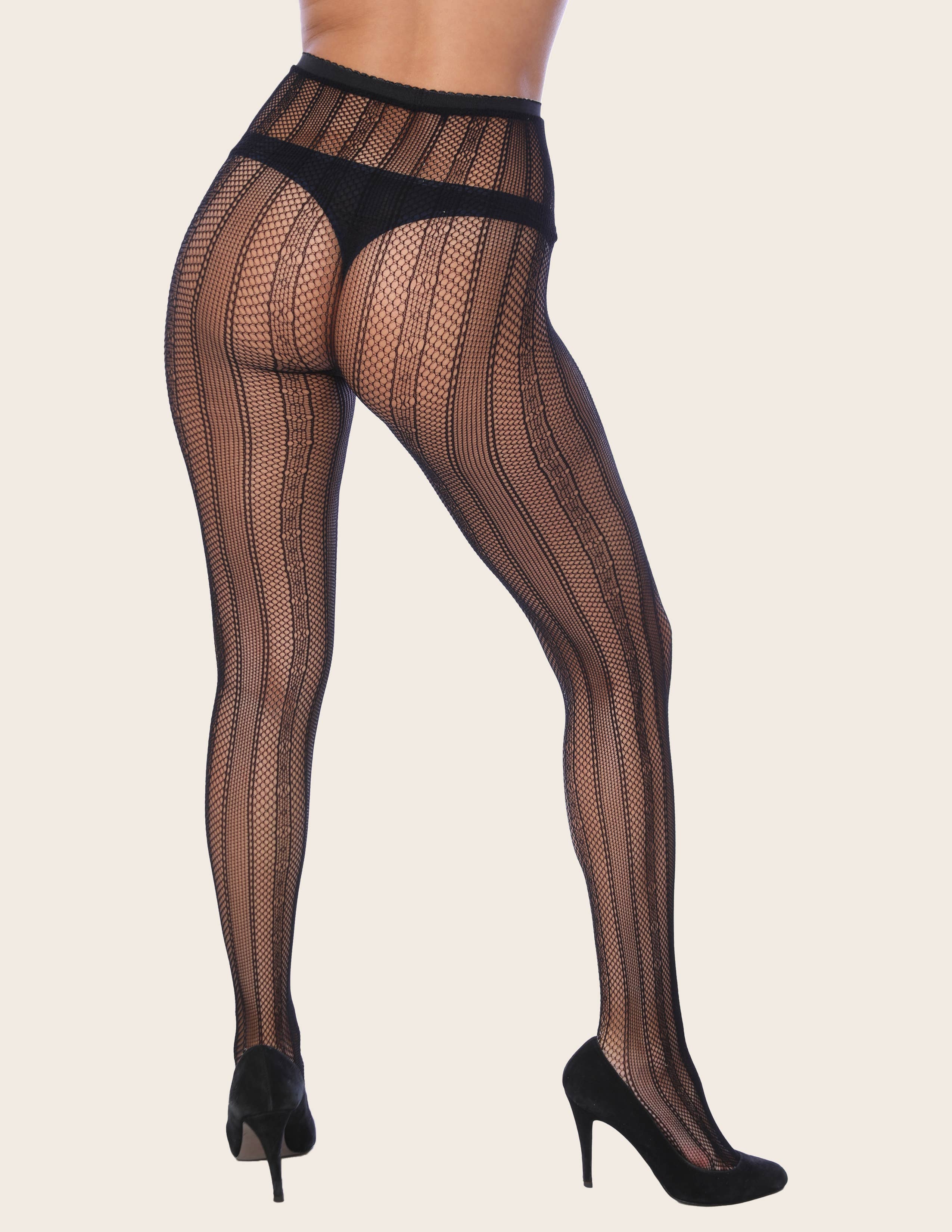 Isadora, Tipi toe, & James Fiallo - Wholesale Tights - Women's - Women Isadora Black Patterned Fishnet Sexy Fashion Tights7