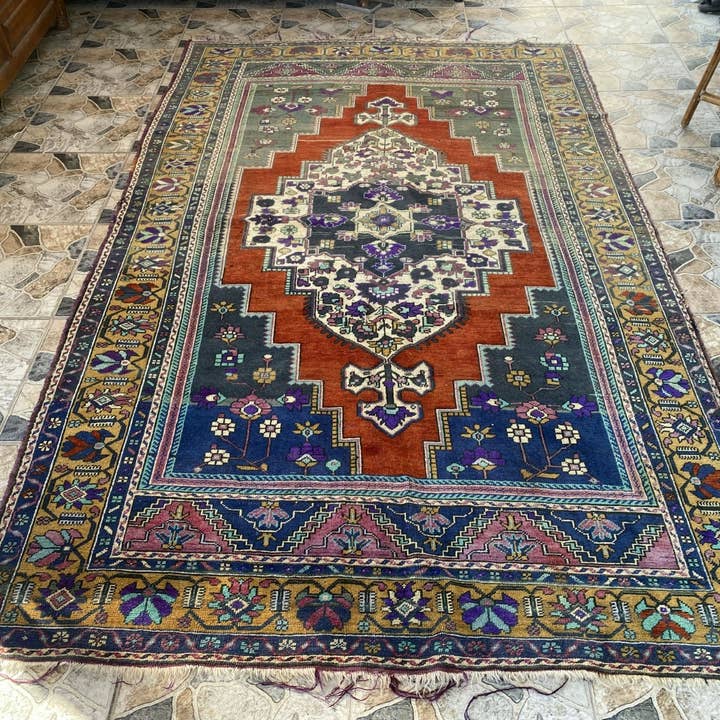 Vintage Turkish Rug - Wool - 5x9 Area Anatolian for wholesale by Oushak Rugs