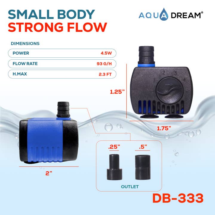 AQUA DREAM - Wholesale Home & Garden - Aqua Dream 90 GPH Adjustable Submersible Pump Aquarium Powerhead2