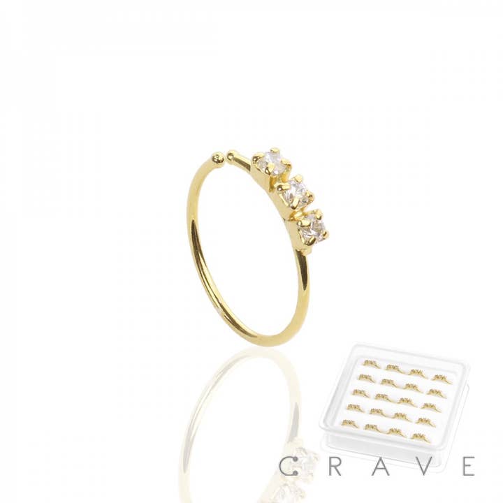 20PCS OF 3 CRYSTAL LINED NOSE HOOP O-RING PACKAGE for wholesale by CRAVE