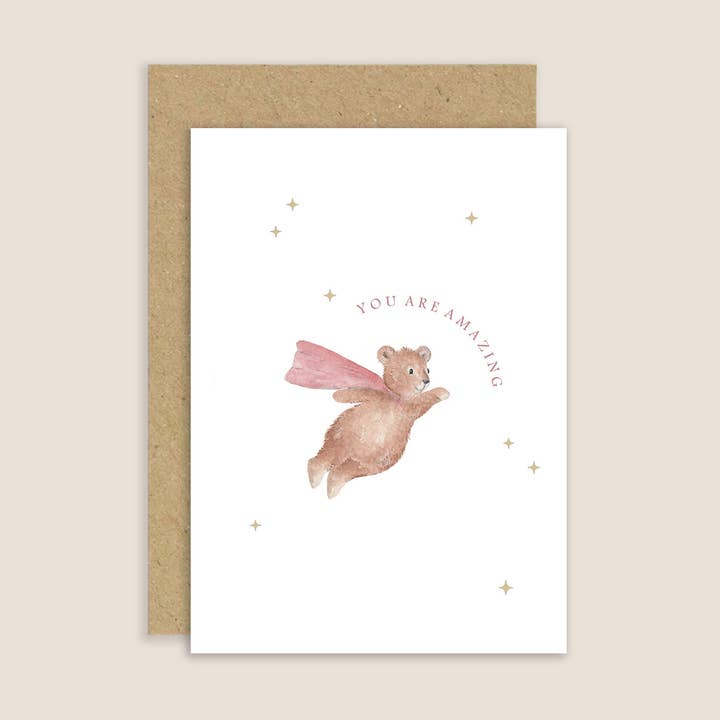 You Are Amazing Card | Hot Foil-kaart | Superheldenkaart voor wholesale door Little Roglets