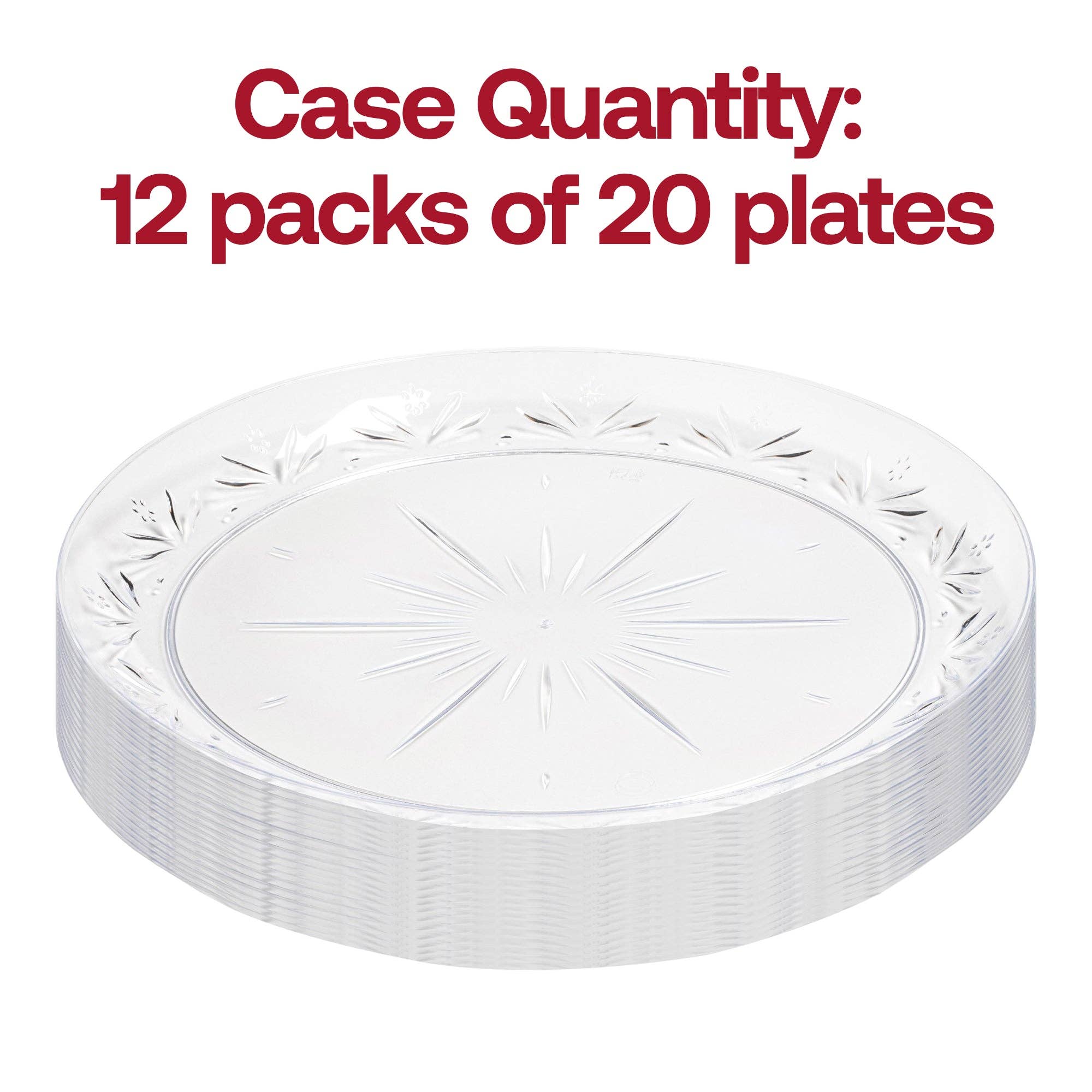 Smarty had a Party - Wholesale Disposable Plate - 6.25" Clear Floral Round Plastic Pastry Plates - 240 pcs2