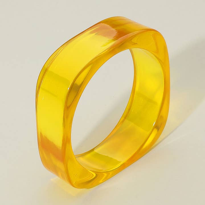 Sensibling Corp. - Wholesale Bangle Bracelet - Chunky Transparent Resin Square Bangle Bracelet14