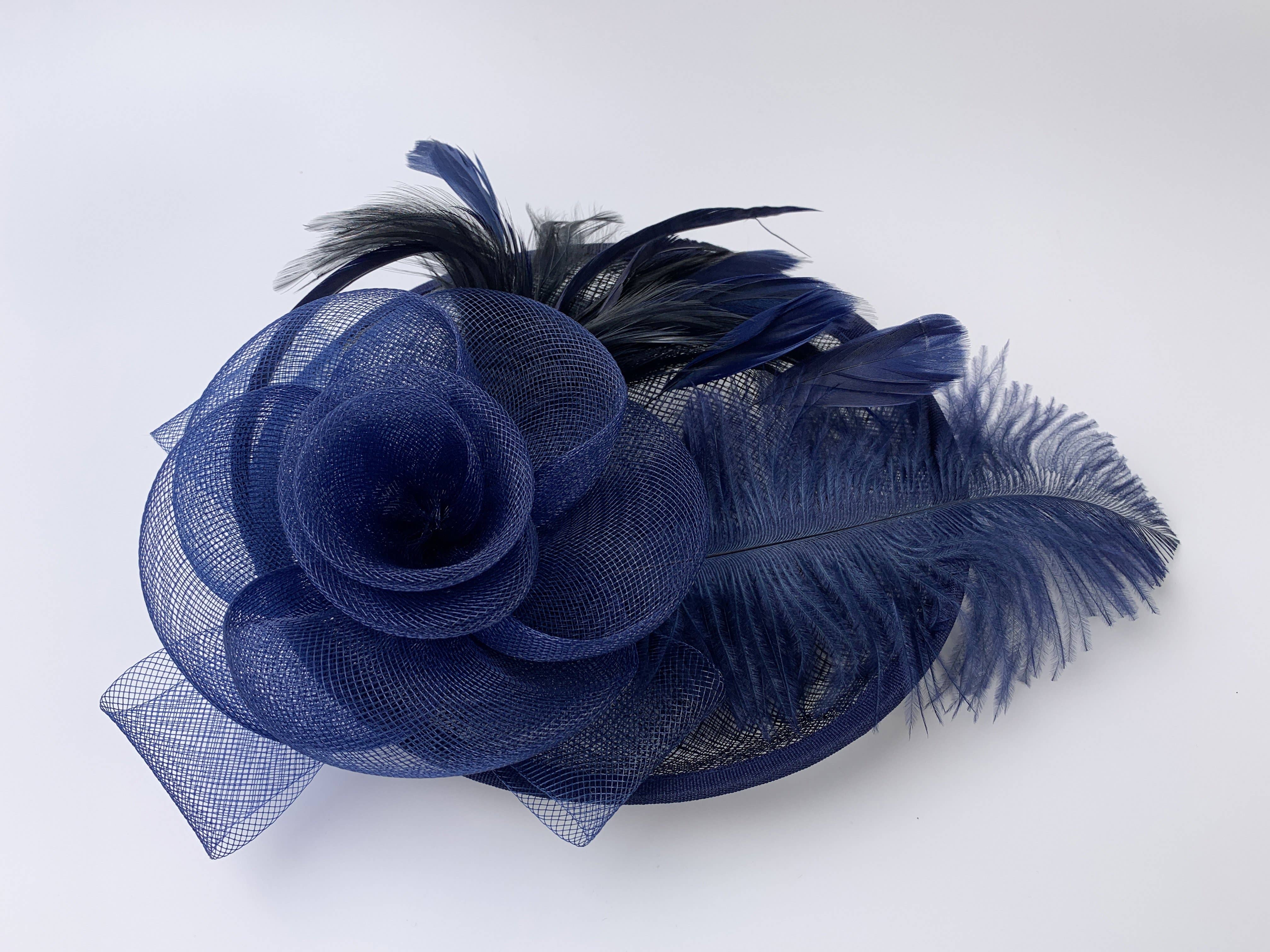 Floris Linens – Engroshandel Fascinatorhat - Dame – Derby fascinator hat med fjer til fester (11 farver)11