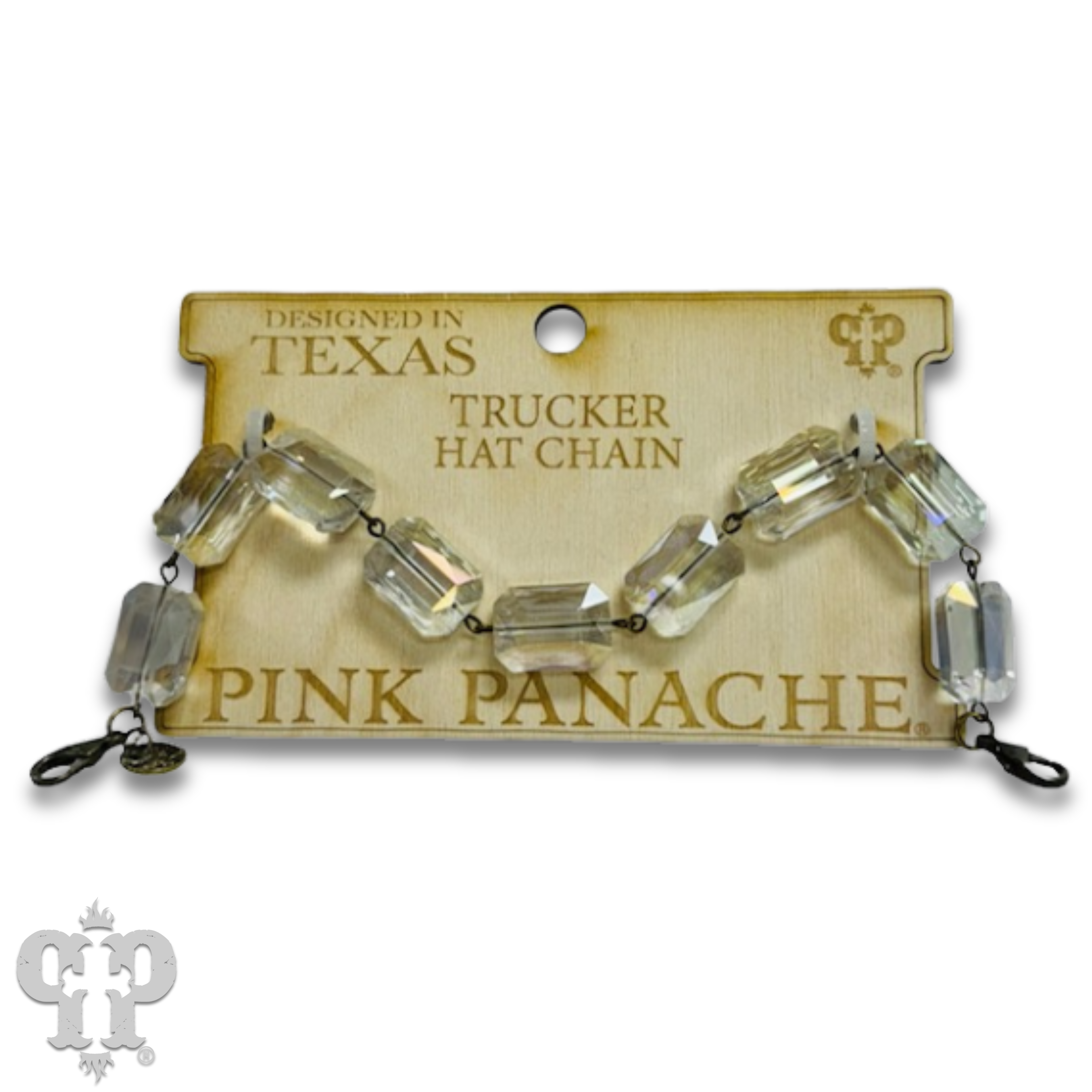 Pink Panache Brands - Wholesale Hat Accessory - Women's - Trucker hat rectangle crystal bead chain3