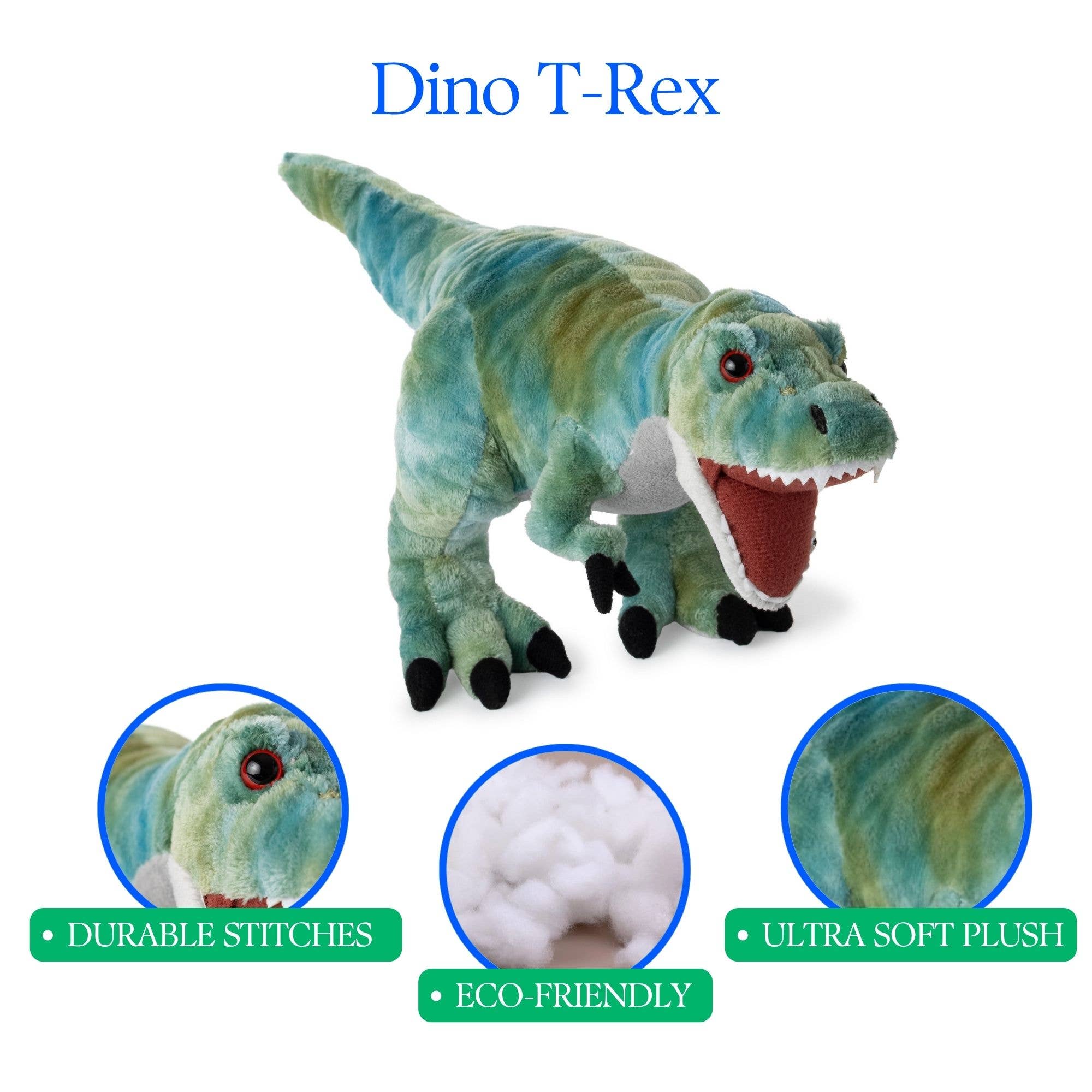The Petting Zoo - Wholesale Stuffed/Plush Toy - Kids & Baby - Dino T-Rex Green Small 15" (37cm)4