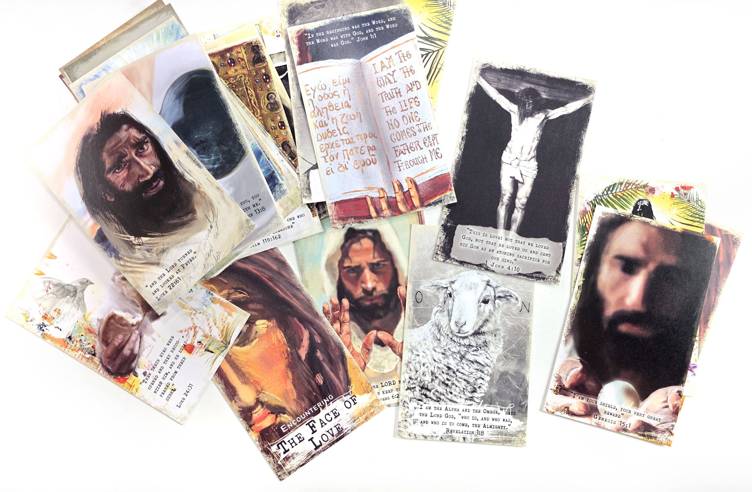 Open Journey - Wholesale Religious Card - The Face of Love - set of 45 Bible Journaling Cards with prompts and Bible verses6
