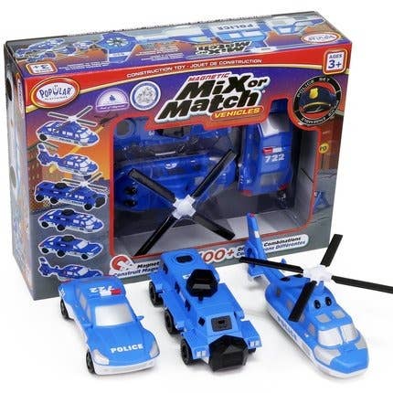 Magnetic Mix or Match Vehicles Police for wholesale by Popular Playthings
