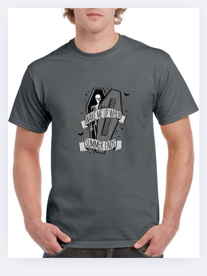 Wake Me Up When Summer Ends Graphic Tee | Funny Shirt for wholesale by Cosmic