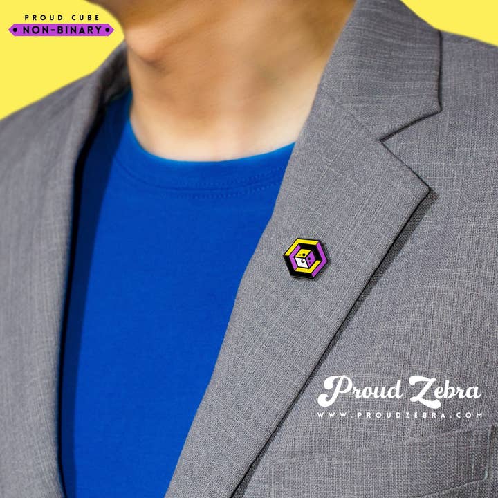 Proud Zebra - Wholesale Lapel Pin/Button - Polyamory Flag - Proud Cube Pin