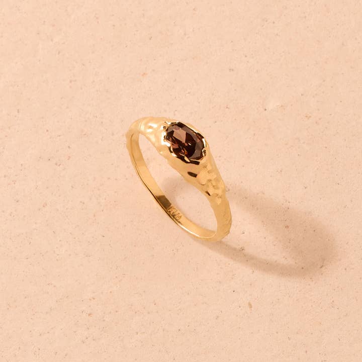 Maria Mini Brauner Ring | Schmuck Gold Geschenk Wasserdicht für den Großhandel von Agapée Jewelry