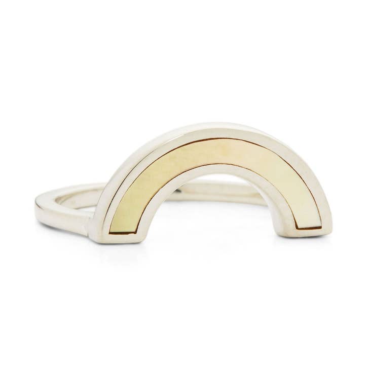 Rainbow Ring / Honey Mother of Pearl for wholesale by Casual Seance