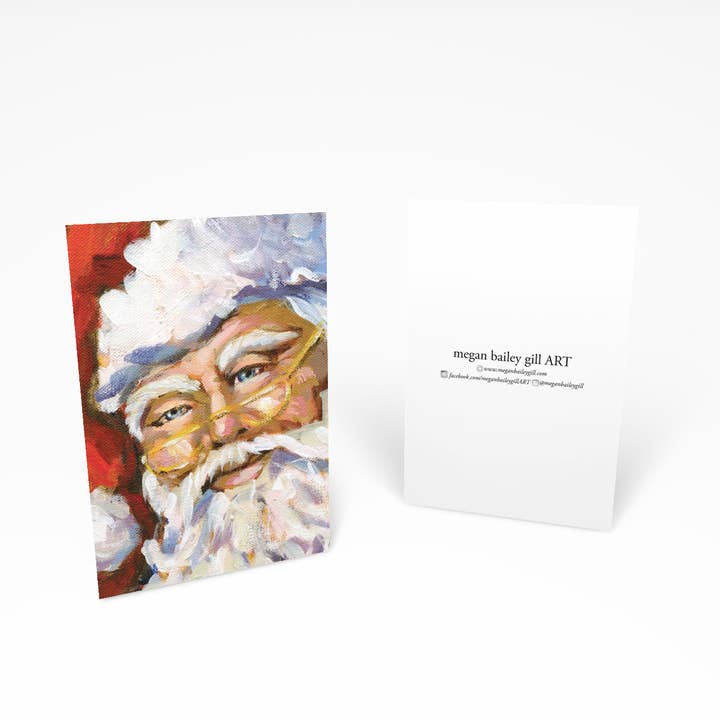 Carte de vœux ou carte de vœux Vintage Santa 03 pour la vente par MeganBaileyGillART