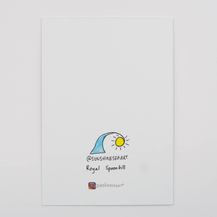 Sunshine Sea Art - Wholesale Birthday Card - Royal Spoonbill Greeting Card Australia Bird Birthday Card1