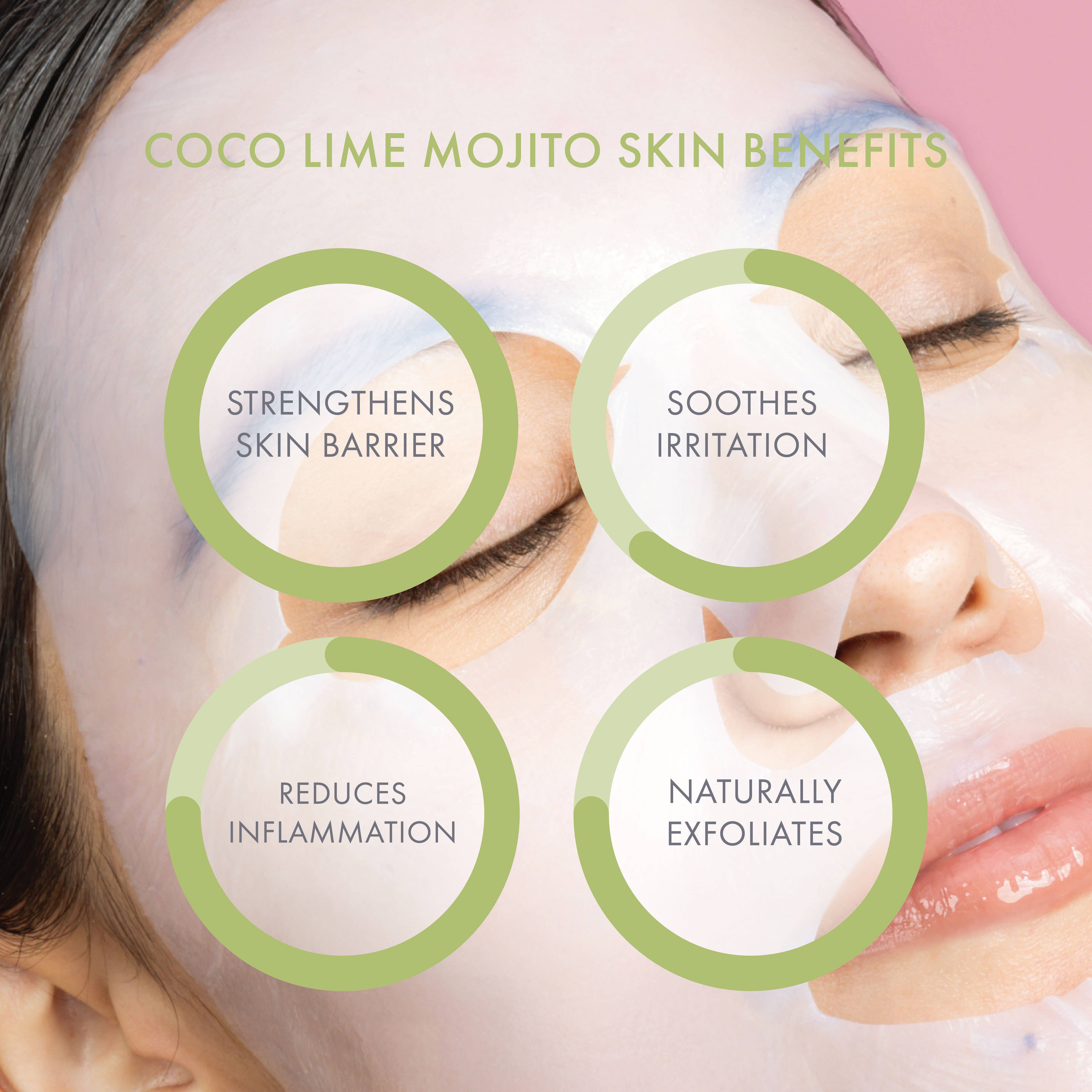 ESW Beauty - Wholesale Skincare Face Mask - Coco Lime Mojito Clarifying Biocellulose Mocktail Mask4