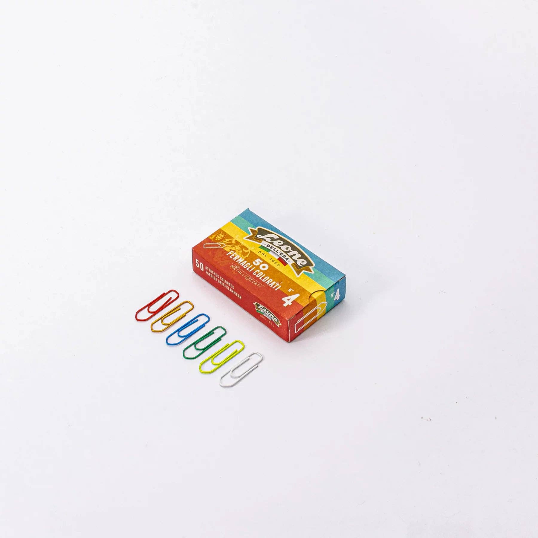 Foglietto - Wholesale Paperclip - Multicolor paperclips (box of 50) / Trombones multicolores