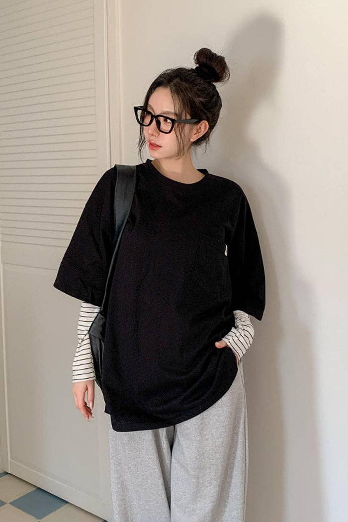 Little Light - Wholesale T-Shirt - Women's - Everyday Ease Pocket 100%soft Cotton Tee Made in Korea16