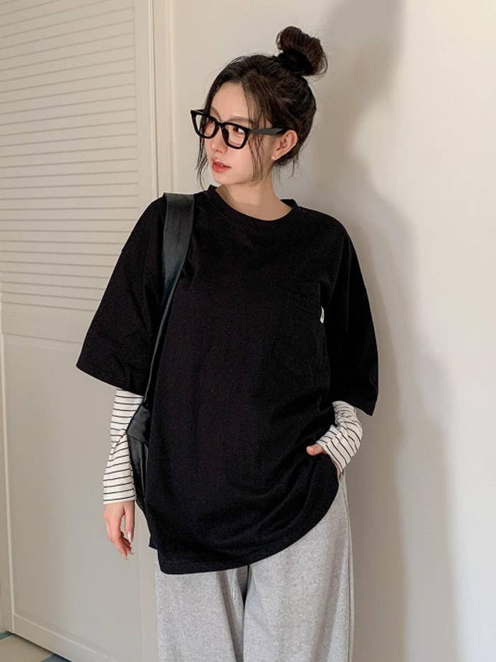 Little Light - Wholesale T-Shirt - Women's - Everyday Ease Pocket 100%soft Cotton Tee Made in Korea16