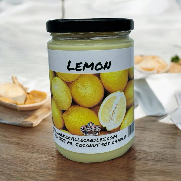 Walkerville Candles - Wholesale Jar/filled candle - Lemon Eco-friendly 12 oz Coconut Soy Candle2