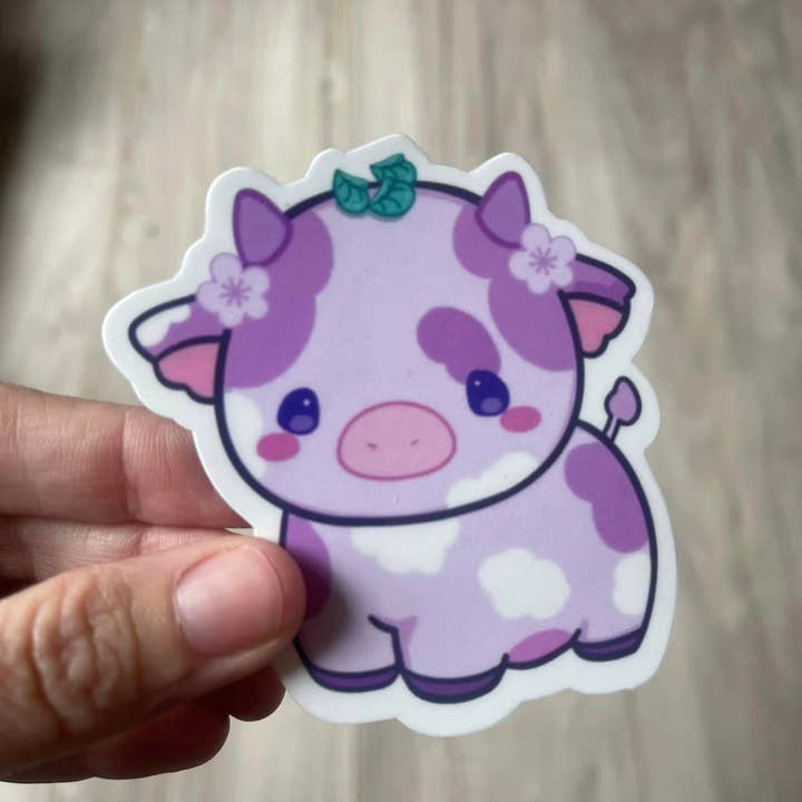 Prairie Chicken Sticker Shop & Gifts - Wholesale Sticker - Kawaii Lavender Mint Cow Die Cut Vinyl Sticker