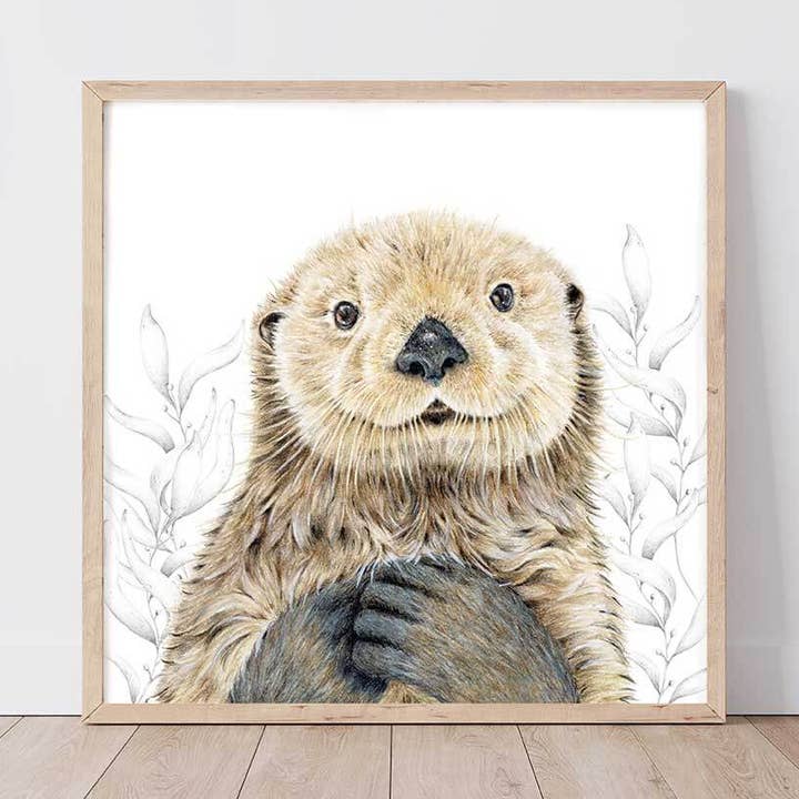 Fine Art Print: "From My Heart To Yours" Sea Otter for wholesale by Popcorn Blue