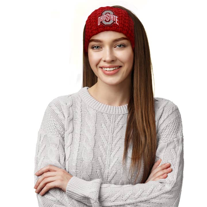 Little Earth Productions - Wholesale Fashion Headband - Women's - NCAA Ohio State Buckeyes Chunky Knit Headband1