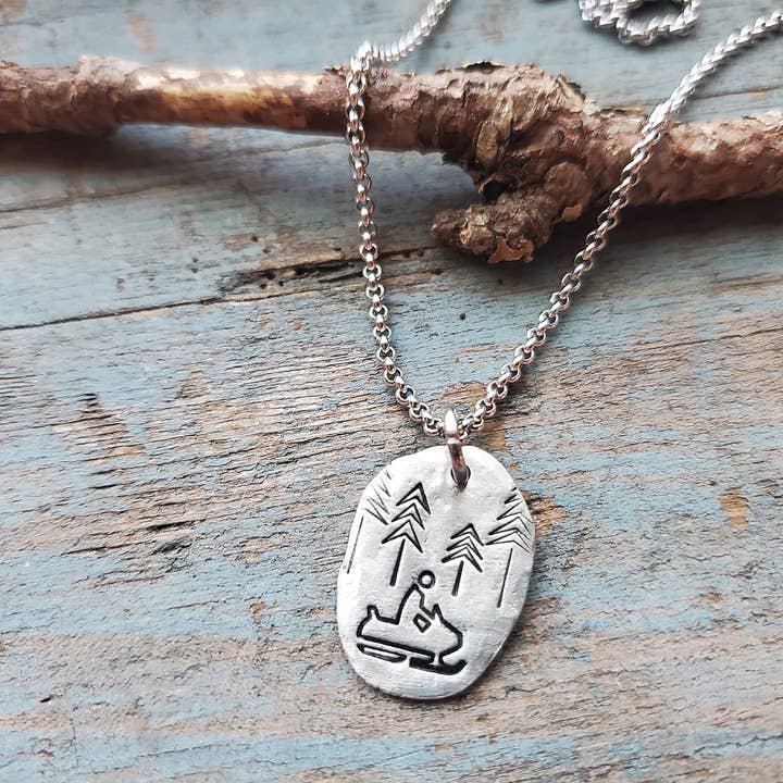 Kathryn's Collection - Vente Colliers à pendentif - Collier Motoneige, Fait Main avec Estampage5
