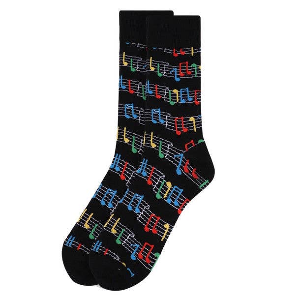 Men's Colorful Music Staff Socks for wholesale by The Music Gifts Company