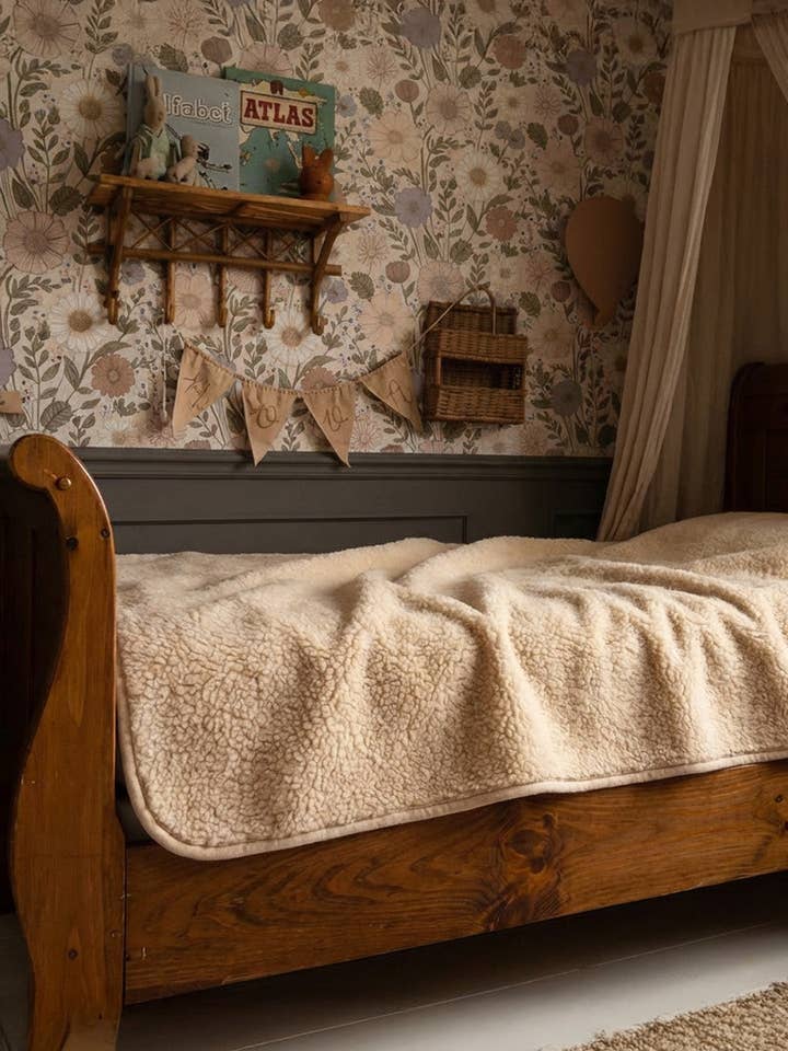 Wolldecke Kleinkindbett 120x150cm - Merinowolle - Mandel für den Großhandel von Lille Barn