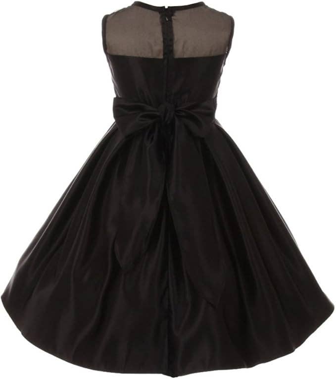 iGirlDress - Wholesale Dress - Kids - Little Girls Illusion Satin Flower Girl Communion Dress 4-166