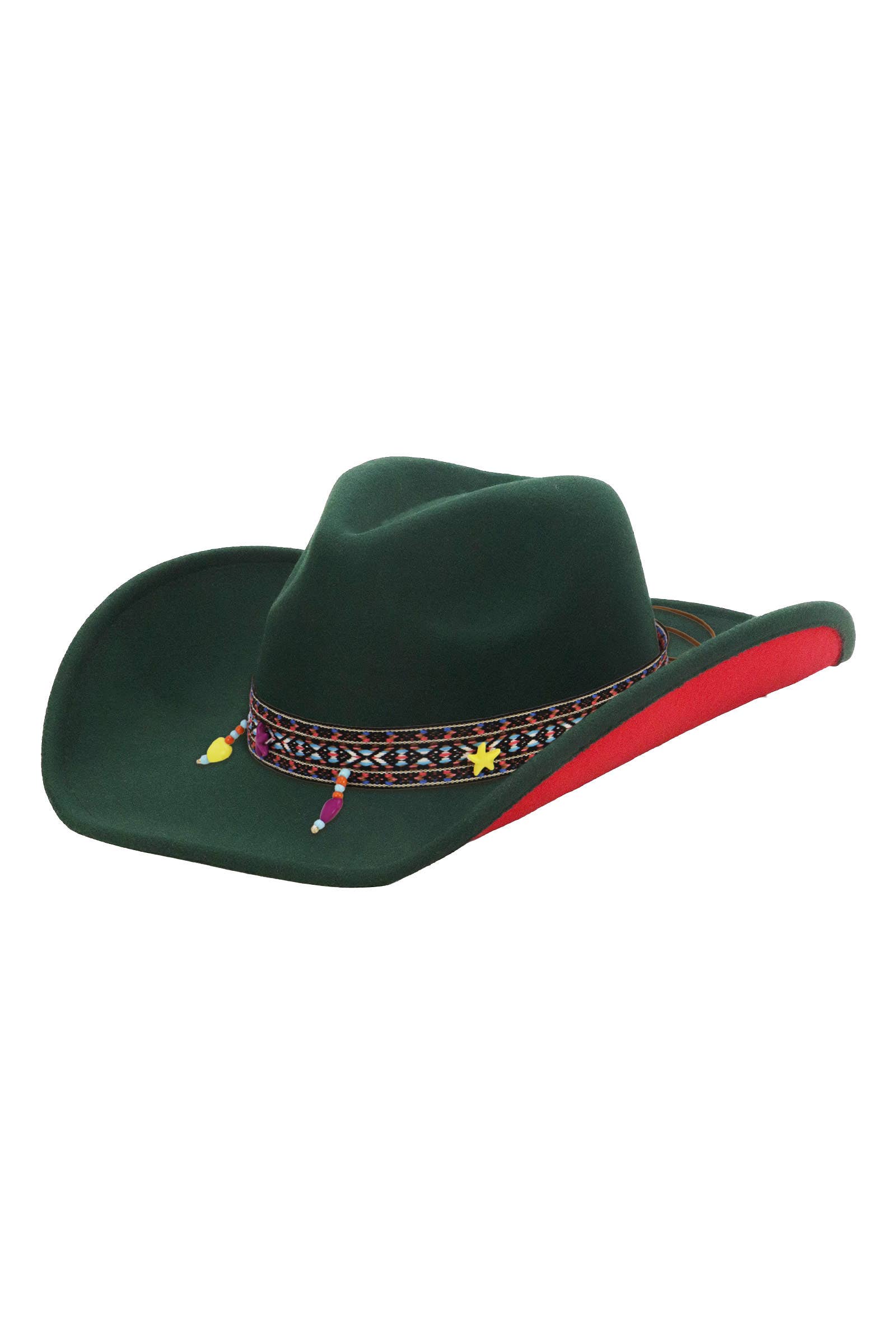Cap Zone - Wholesale Cowboy Hat - Unisex - Navajo Baja Band Two Tone Felt Cowboy Hat3