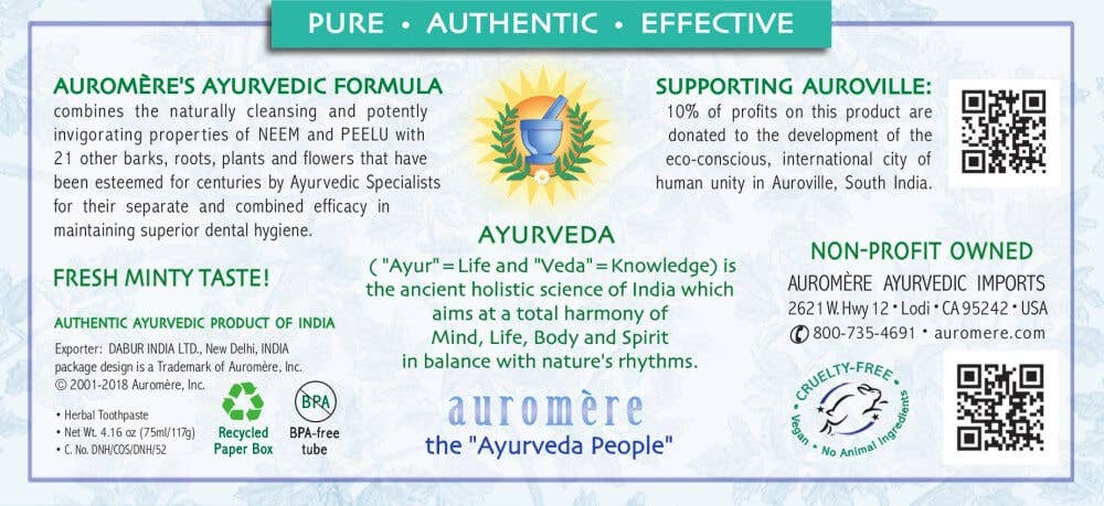 Auromere Ayurvedic Imports - Wholesale Toothpaste - Fresh Mint Ayurvedic Toothpaste2