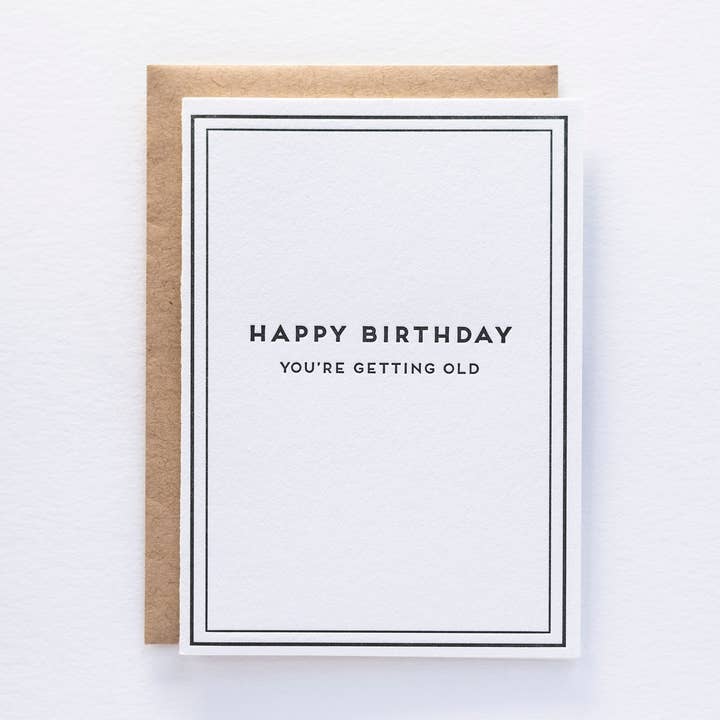 SALE/ discontinued** Dude Old Birthday Card for wholesale by Pistachio Press
