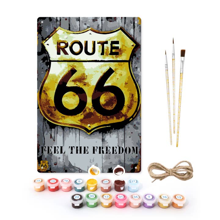 Ruta 66 – Siente la Libertad – Pintura Vintage por Números para venta al por mayor de Paint Your Numbers