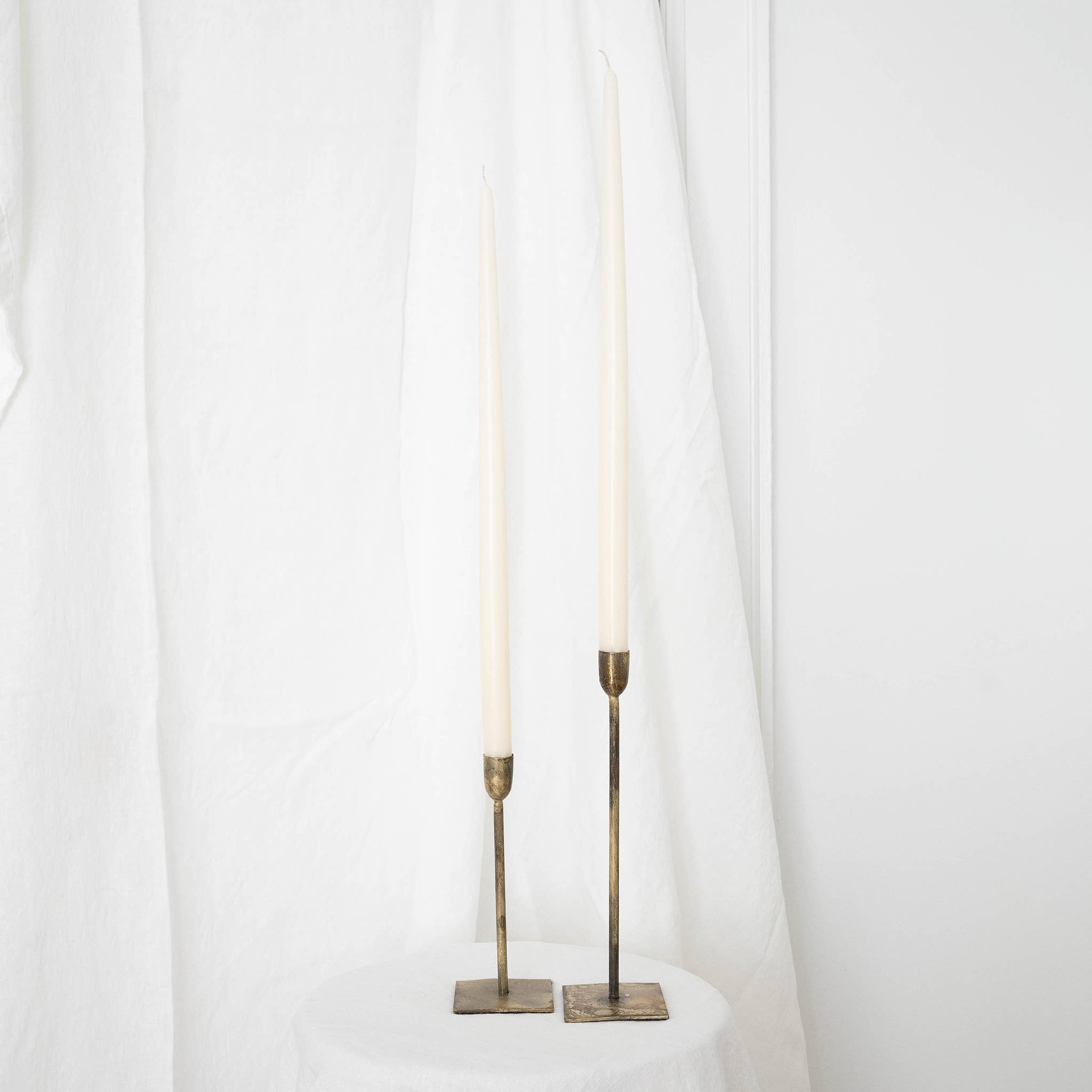 SOCCO Designs - Vente Bougies/bougeoirs coniques - Paire de bougies coniques Ivoire1