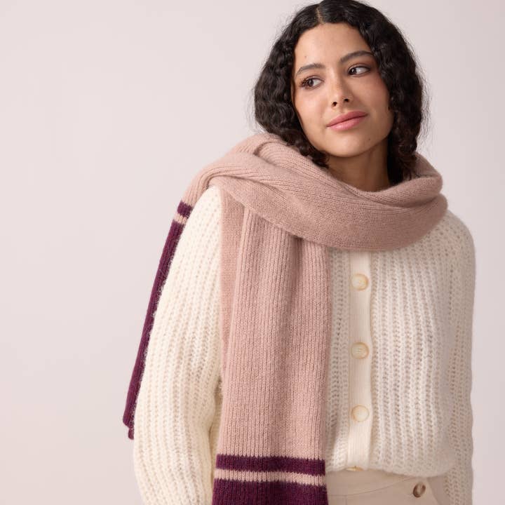 Maradji - Wholesale Scarf - Women's - MAXI SCARF ALPACA WOOL FROST MOCHA FIG5