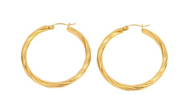 Aubrey Adele - Wholesale Hoop earrings - Twisted Hoop0